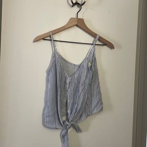 Striped button down tie tank